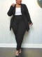Plus Size Solid Color Two Piece Pants Set(Without Vest) GAWE-TB6460
