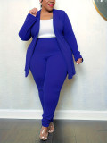 Plus Size Solid Color Two Piece Pants Set(Without Vest) GAWE-TB6460