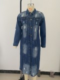 Retro Denim Long Jacket GKNF-TSC-9932