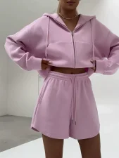 Long Sleeve Hoodies Sweatshirt Short Casual Suit GLXF-C5604
