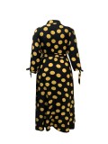 Plus Size Polka Dots Print Shirt Dress GAWE-TB5172