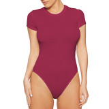 Short Sleeve Solid Color Skinny Bodysuit GZJF-ZJ1203