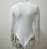 Long Sleeve Solid Color Skinny Bodysuit GZJF-ZJ1202