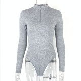 Long Sleeve Zipper Bodysuit GZJF-ZJ2834