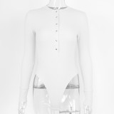 Long Sleeve Rib Solid Bodysuit GZJF-ZJ1207