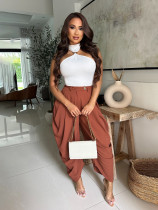 Fashion Solid Color Flower Bud Pants SFY-795