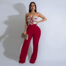 Sexy Wrap Chest Backless Jumpsuit GZIY-6079
