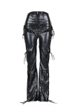 Bandage Skinny PU Leather Pants YRST-T172
