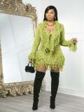 Knits Tassel Tie Up Two Piece Skirt Set CM-9533