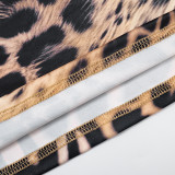 Off Shoulder Long Sleeve Leopard Romper GSZM-D25RP417