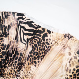 Off Shoulder Long Sleeve Leopard Romper GSZM-D25RP417