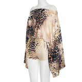 Off Shoulder Long Sleeve Leopard Romper GSZM-D25RP417