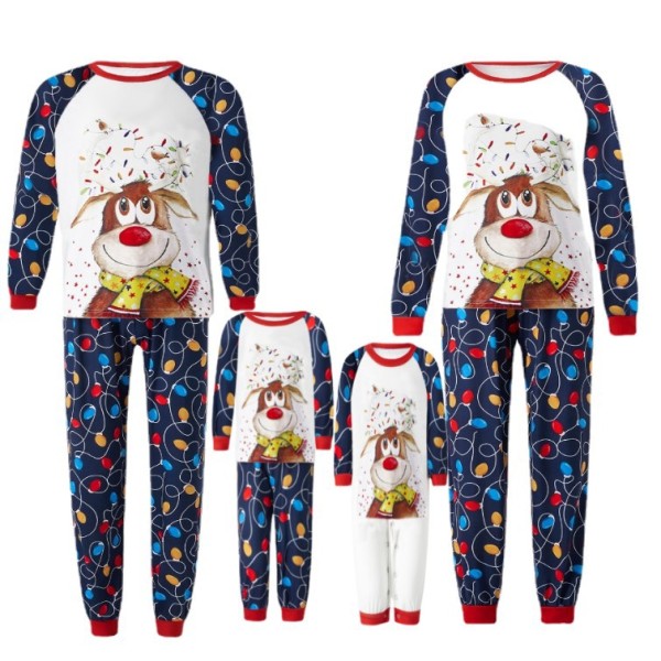 Happy Deer Christmas Family Matching Sets Pajamas Set YLDF-441