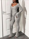 Knits Tassel Casual Two Piece Pants Set NYF-8201