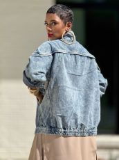 Plus Size Fashion Washed Denim Coats GYLN-0048