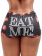 Letter Print Tight Short QYMF-3057
