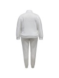 Plus Size Fleece Thickened High-Neck Jacket Sports Pants Set  GWSF-T730349850