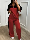 Color Block Sport Two Piece Pants Set GWSF-T454743417