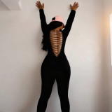 U Neck Backless Bandage Jumpsuit XEF-K25Q83071
