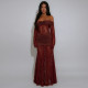 Lace Patchwork Backless Tube Top Dress CYA-902088