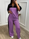 Color Block Sport Two Piece Pants Set GWSF-T454743417