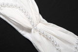 Pearl Halterneck Tops Long Skirt Mesh Set XEF-K25D81951