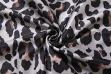 Leopard Print Hooded Sport Two Piece Pants Set DLSF-K25S82117