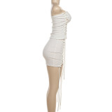 Solid Color Tube Top Bandage Two Piece Skirt Set DLSF-K25S80945