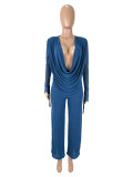 Mesh Long Sleeve Tops Two Piece Pants Set SHD-9570