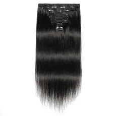 Human Hair Wig Straight Hair Lace Clip Hairpiece 8-Piece Set JKLS-75370