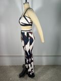 Printed Jacket+Vest+Wide-Leg Pants Set TE-4739