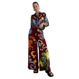 Fashion Print Slim Two Piece Pants Set GCYF-9558