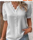 Plus Size Fashion Short Sleeve Blouses GSZE-ST23053