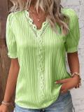Plus Size Fashion Short Sleeve Blouses GSZE-ST23053