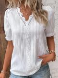 Plus Size Fashion Short Sleeve Blouses GSZE-ST23053
