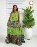 Plus Size Print Sleeveless Maxi Dress GCYF-9319