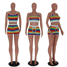 Printed Sexy Tank Top And Shorts Two Piece Set GCYF-CY001