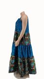 Plus Size Print Sleeveless Maxi Dress GCYF-9319