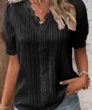 Plus Size Fashion Short Sleeve Blouses GSZE-ST23053