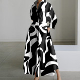 Fashion Long Sleeve Printed Dress GSZE-ST23129