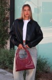 Long Sleeve Zipper PU Leather Coats GPBY-16341