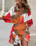 Print V-Neck Mini Dress GSZE-ST22122