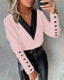 Fashion V-neck Long Sleeve Blouses GSZE-ST23385