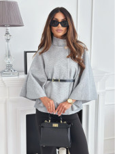 Fashion Solid Color Cape Coat GSZE-5382