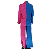Color Block Loose Two Piece Pants Set GCYF-9391