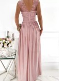 Sleeveless Lace Backless Maxi Dress GSZE-1996