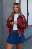 Long Sleeve Zipper PU Leather Coats GPBY-16341