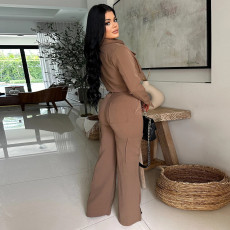 Long Sleeve Zipper Top Two Piece Pants Set YF-10921