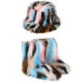 Colorful Fuzzy Fisherman's Hat + Warm Snow Boots NGZR-333