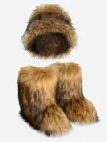 Colorful Fuzzy Fisherman's Hat + Warm Snow Boots NGZR-333